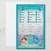 Mermaid Baby shower Animal Match Game #130 (Voorkant / Achterkant)