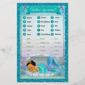 Mermaid Baby shower Animal Match Game #136 Medium (Voorkant)