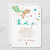 Mermaid Baby shower Bedankt voor je creditcard Zee (Voorkant)