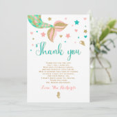 Mermaid Baby shower Bedankt voor je creditcard Zee (Staand voorkant)