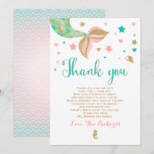 Mermaid Baby shower Bedankt voor je creditcard Zee (Voorkant / Achterkant)