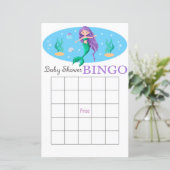 Mermaid baby shower bingo (Staand voorkant)
