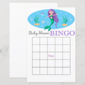 Mermaid baby shower bingo (Voorkant / Achterkant)