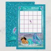 Mermaid Baby shower Bingo Game Kaart #136 (Voorkant / Achterkant)