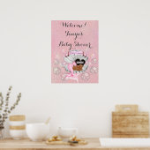 Mermaid Baby shower Birthday Welcome Sign Shell Poster (Keuken)