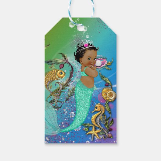 Mermaid Baby shower Cadeaulabel (Voorkant)