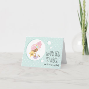 Mermaid Baby shower dank u Notecards Dark Skin Bedankkaart