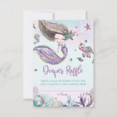 Mermaid Baby shower Diaper Raffle Ticket Card Kaart (Voorkant)