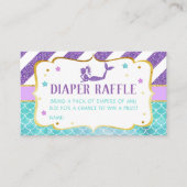 Mermaid Baby shower Diaper Raffle Visitekaartje (Voorkant)