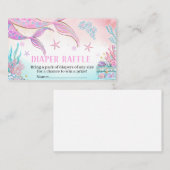 Mermaid Baby shower Diaper Raffle Visitekaartje (Voorkant / Achterkant)