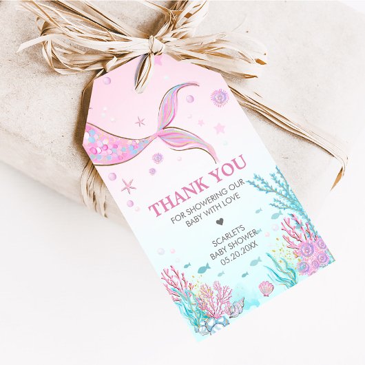 Mermaid Baby Shower Favor Tag Cadeaulabel