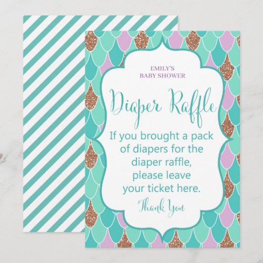 Mermaid Baby shower Game 5x7 Uitnodiging (Voorkant / Achterkant)