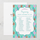 Mermaid Baby shower Game w antwoord Kaart (Voorkant / Achterkant)