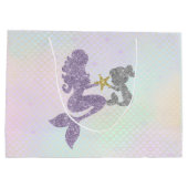 Mermaid Baby shower Gift Bag Glitter Mermaids Groot Cadeauzakje (Achterkant)