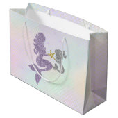 Mermaid Baby shower Gift Bag Glitter Mermaids Groot Cadeauzakje (Achterkant Gekanteld)