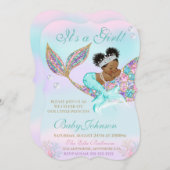 Mermaid  Baby shower Glitter Tail Kaart (Voorkant / Achterkant)