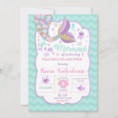 Mermaid Baby shower Invitation Baby Girl Party Kaart (Voorkant)