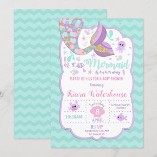 Mermaid Baby shower Invitation Baby Girl Party Kaart