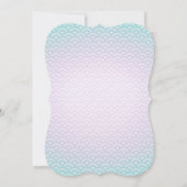Mermaid Baby shower Invitation Blauwgroen Paars Go Kaart (Achterkant)