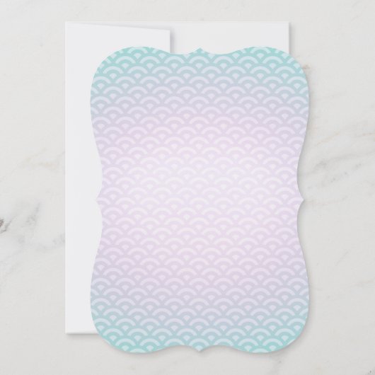 Mermaid Baby shower Invitation Blauwgroen Paars Go Kaart (Achterkant)