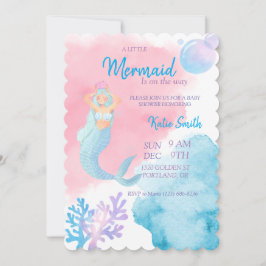 Mermaid Baby shower Invitation Kaart