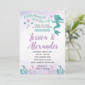 Mermaid Baby shower Invitation Kaart (Staand voorkant)