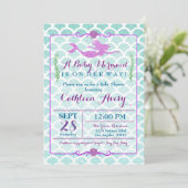 Mermaid Baby shower Invitation Kaart (Staand voorkant)