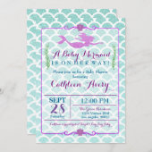 Mermaid Baby shower Invitation Kaart (Voorkant / Achterkant)