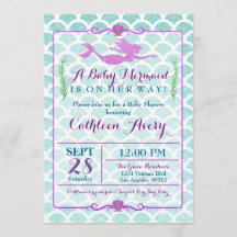 Mermaid Baby shower Invitation