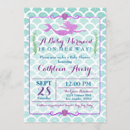 Mermaid Baby shower Invitation Kaart