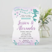 Mermaid Baby shower Invitation Kaart (Staand voorkant)