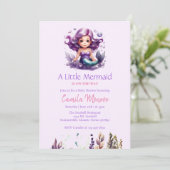 Mermaid Baby shower Invitation Kaart (Staand voorkant)