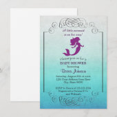 Mermaid Baby shower Invitation Kaart (Voorkant / Achterkant)