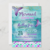Mermaid Baby shower Invitation Kaart (Voorkant)