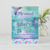 Mermaid Baby shower Invitation Kaart (Staand voorkant)