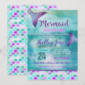 Mermaid Baby shower Invitation Kaart (Voorkant / Achterkant)