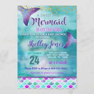 Mermaid Baby shower Invitation Kaart