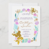 Mermaid Baby shower Invitation Kaart (Voorkant)