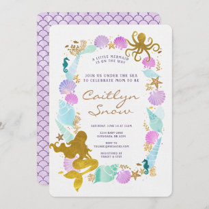 Mermaid Baby shower Invitation Kaart