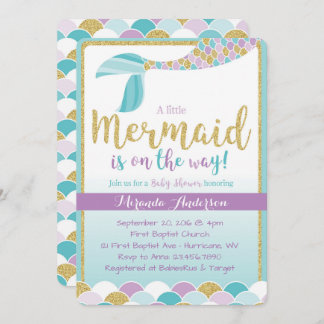 Mermaid Baby shower Invitation Kaart