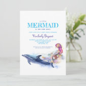 Mermaid Baby shower Invitation Kaart (Staand voorkant)