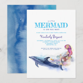 Mermaid Baby shower Invitation Kaart
