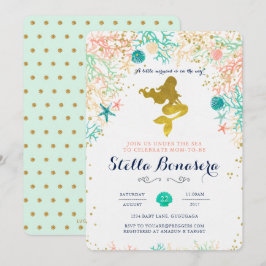 Mermaid Baby shower Invitation Kaart