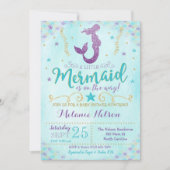 Mermaid Baby shower Invitation Sprinkle Kaart (Voorkant)