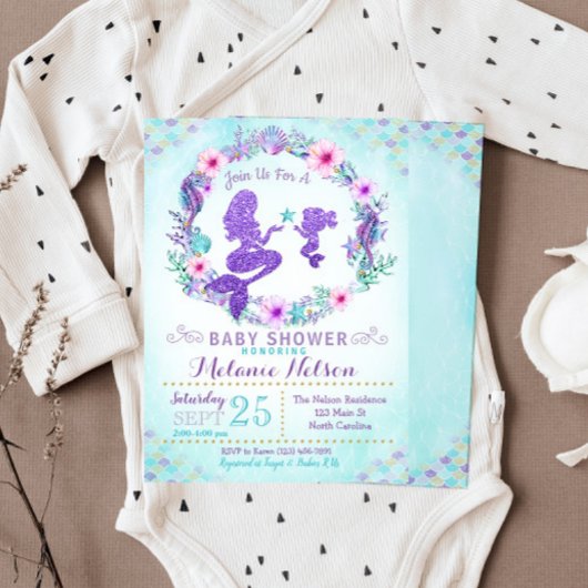 Mermaid Baby shower Invitation Sprinkle Kaart