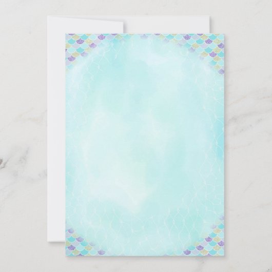 Mermaid Baby shower Invitation Sprinkle Kaart (Achterkant)