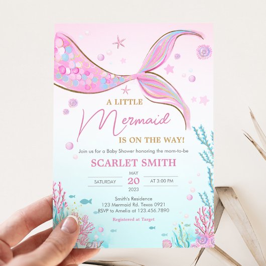 Mermaid Baby Shower  Kaart