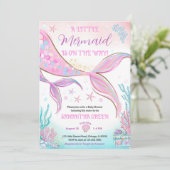 Mermaid Baby shower Kaart (Staand voorkant)