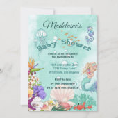 Mermaid Baby shower klaagt groen onder het Zee Kaart (Voorkant)