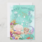 Mermaid Baby shower klaagt groen onder het Zee Kaart (Achterkant)